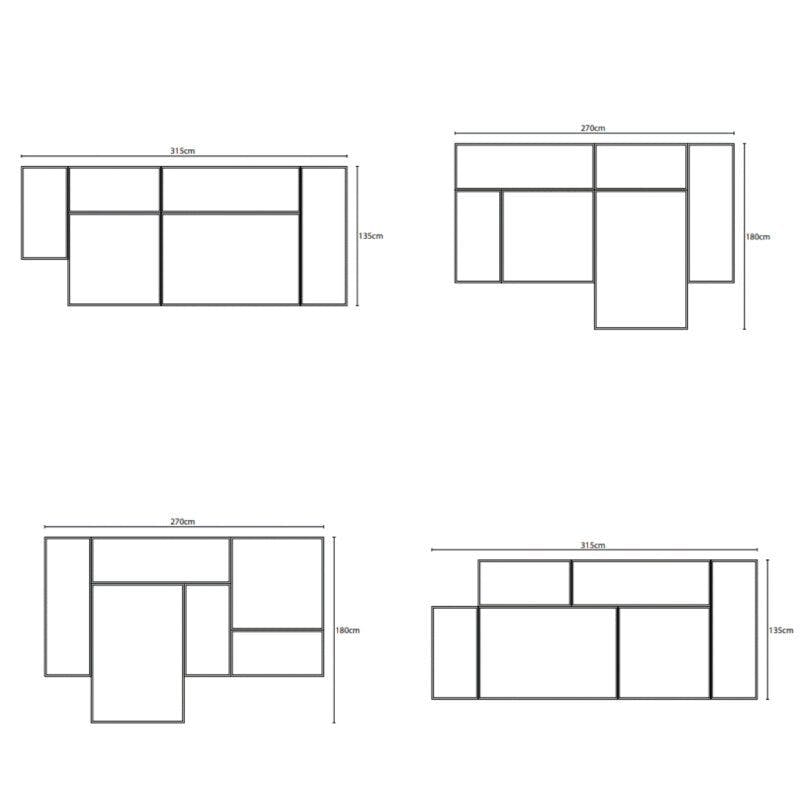 Designwerk Puzzle Mix-Sofa Skizzen Beispiele Zusammenstellung.