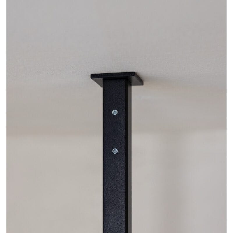 Metallbude Rubi Kleiderstange zur Deckenmontage in Schwarz - Detail Befestigung hinten