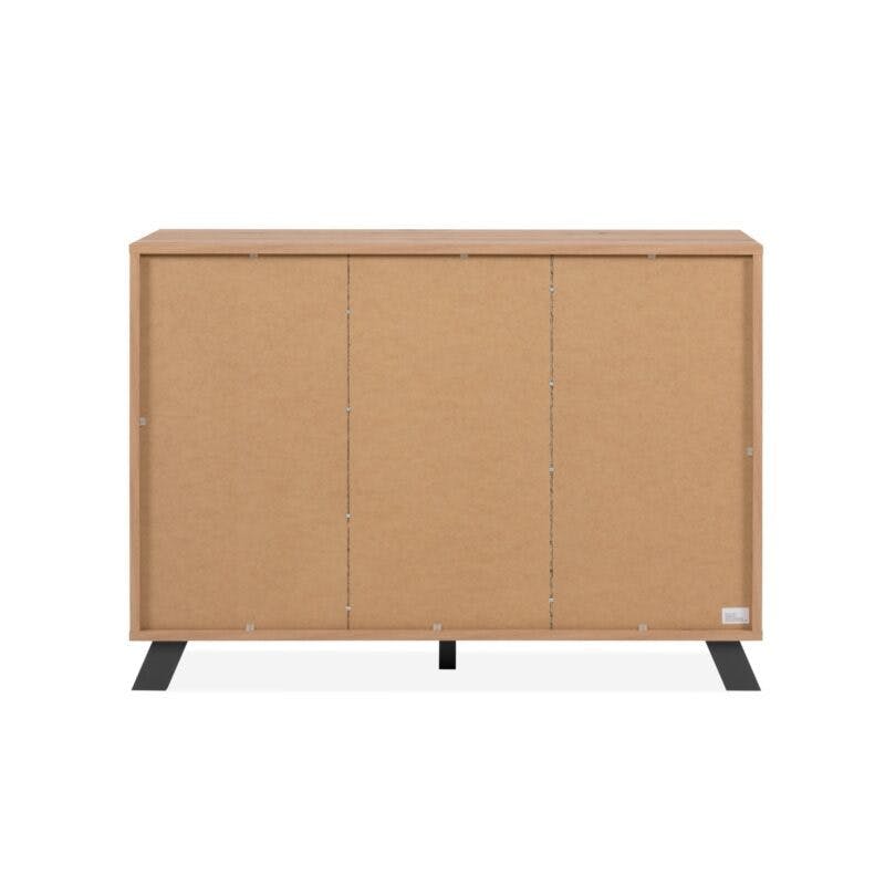 Liadomo Sideboard mit 2 Türen und 4 Schubladen in Eiche Artisan Nachbildung mit Abs. Dekor anthrazit - Rückseite