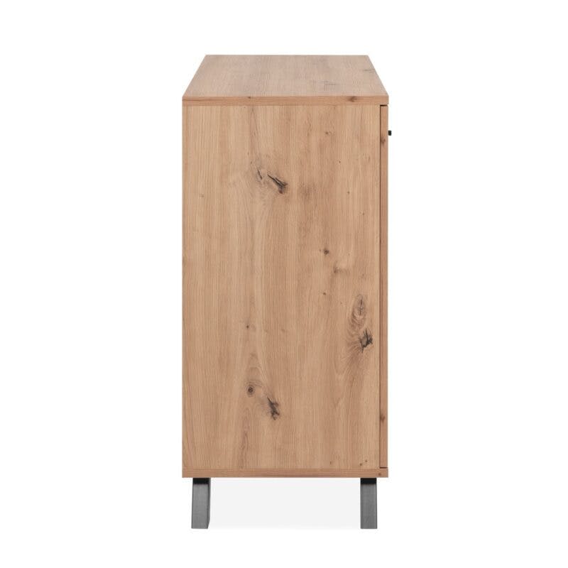 Liadomo Sideboard mit 2 Türen und 4 Schubladen in Eiche Artisan Nachbildung mit Abs. Dekor anthrazit - Seite