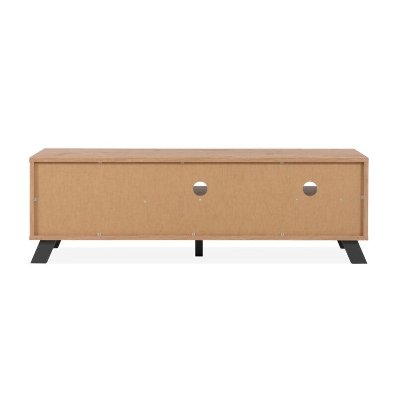 Liadomo Sideboard mit 3 Türen und 4 Schubladen in Eiche Artisan Nachbildung mit Abs. Dekor anthrazit - Rückseite