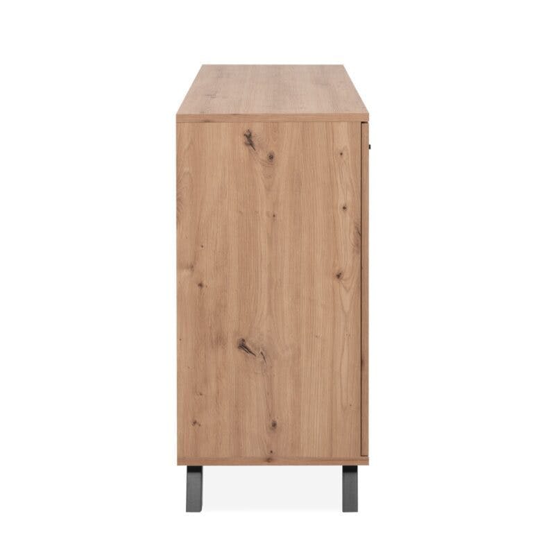 Liadomo Sideboard mit 3 Türen und 4 Schubladen in Eiche Artisan Nachbildung mit Abs. Dekor anthrazit - Seite