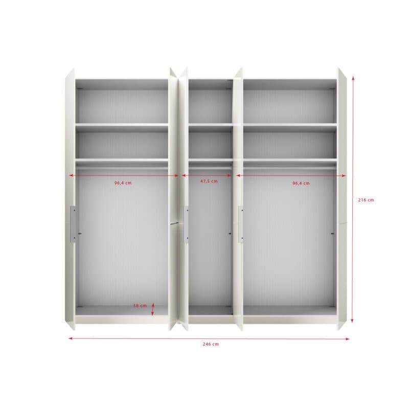 Musterring Imola Kleiderschrank mit 5 Drehtüren - Skizze mit Maßen