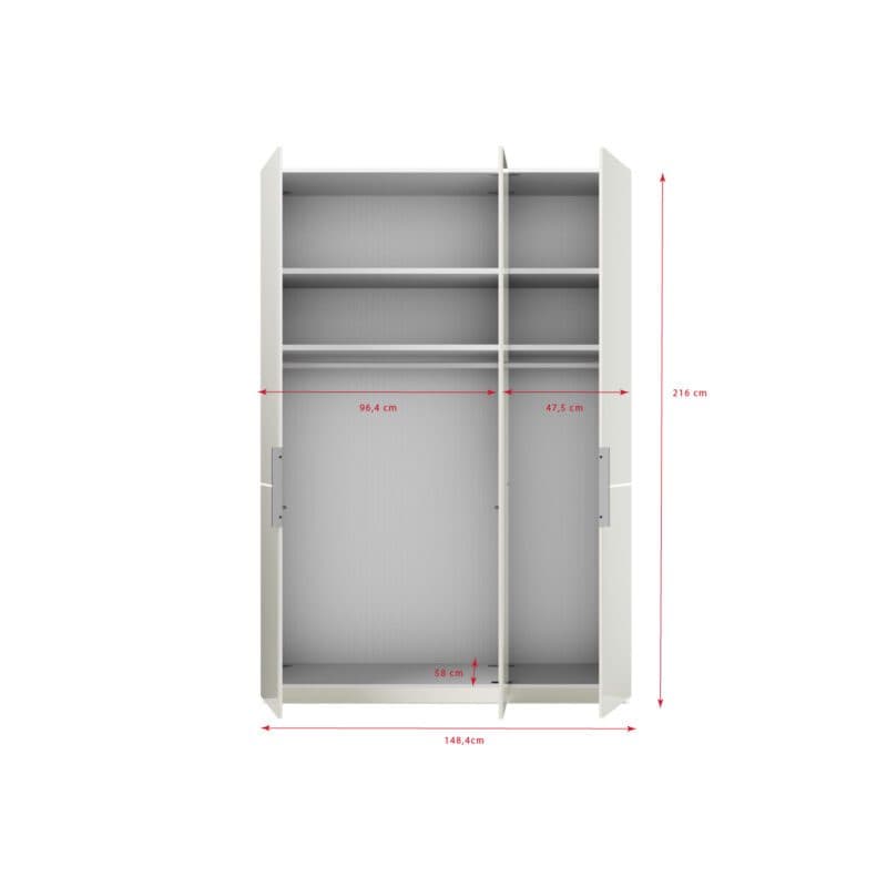 Musterring Imola Kleiderschrank mit 3 Drehtüren - Skizze mit Maßen