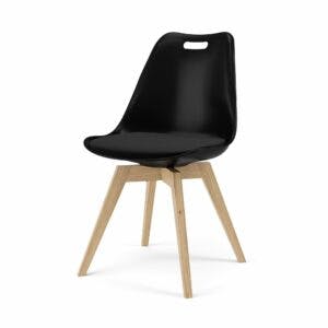 Trendstore „C-Bar“ Stuhl - Sitz und Polsterung schwarz, Gestell Eiche
