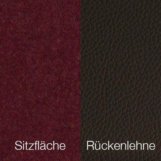 Textilgewebe Future Aubergine (30 % Wolle, 70 % Polyamid) & Leder Tendens Chocolate
