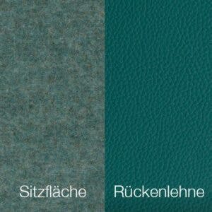 Textilgewebe Future Azure (30 % Wolle, 70 % Polyamid) & Leder Tendens Sea Green