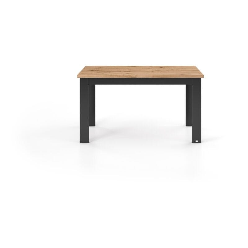 set one by Musterring Type 67 Esstisch mit einer Tischplatte in Eiche Artisan und einem Tischgestell in Grau Anthrazit in frontaler Ansicht