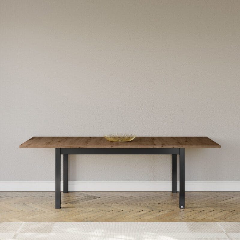 Set one by Musterring Type 68 Esstisch mit einer Tischplatte in Artisan Eiche Nachbildung und einem Tischgestell in Dekor Grau Anthrazit - Wohnbeispiel