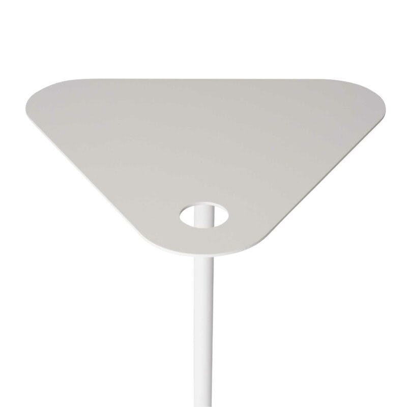 WK Wohnen 9301 Beistelltisch in der Farbe Weiß mit Detailansicht Tischplatte und Fuß
