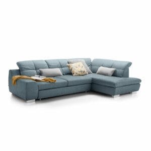 set one by Musterring Ecksofa SO 1200 in Pigeon Blue – Ottomane rechts