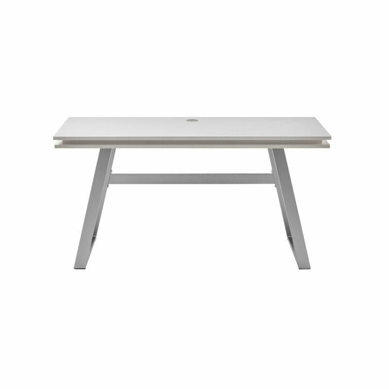 Trendstore Tiflis Schreibtisch mit Tischblatte in weiß matt lackiert und Beleuchtung in verschiedenen Farben