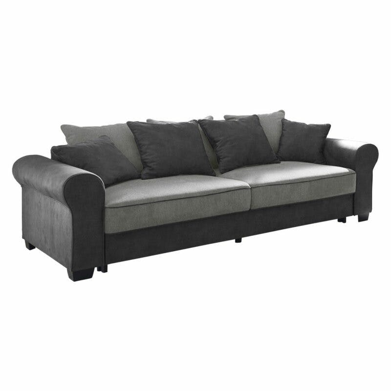 Trendstore Benson 2-Sitzer-Sofa in Bezug Microvelours Salvador anthrazit
