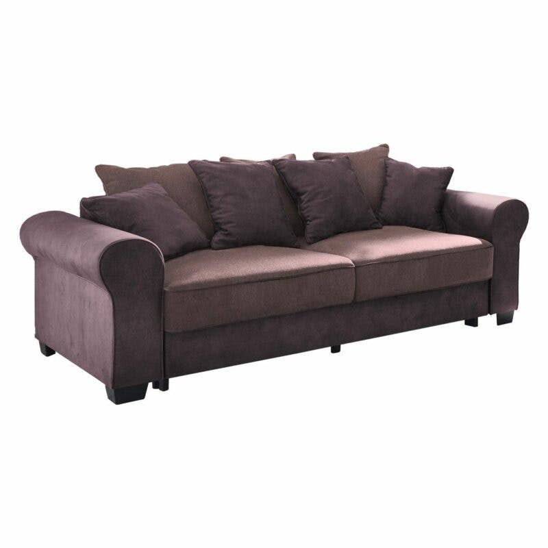 Trendstore Benson 2-Sitzer-Sofa in Bezug Microvelours Salvador aubergine