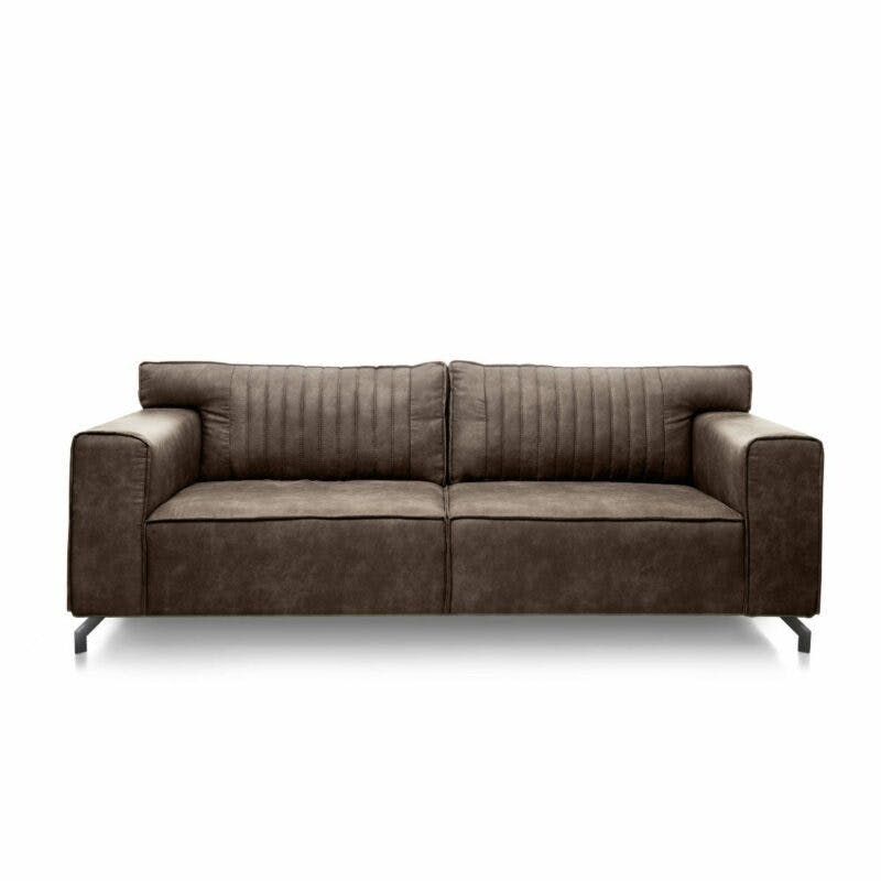 Trendstore Nashville 3-Sitzer Sofa in Bezug Ranger 13 Dunkelbraun.
