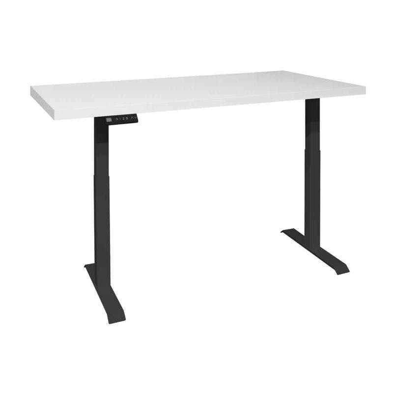 Trendstore Multi-TS Office Schreibtisch mit Tischplatte in Lack weiß matt und Gestell in Schwarz