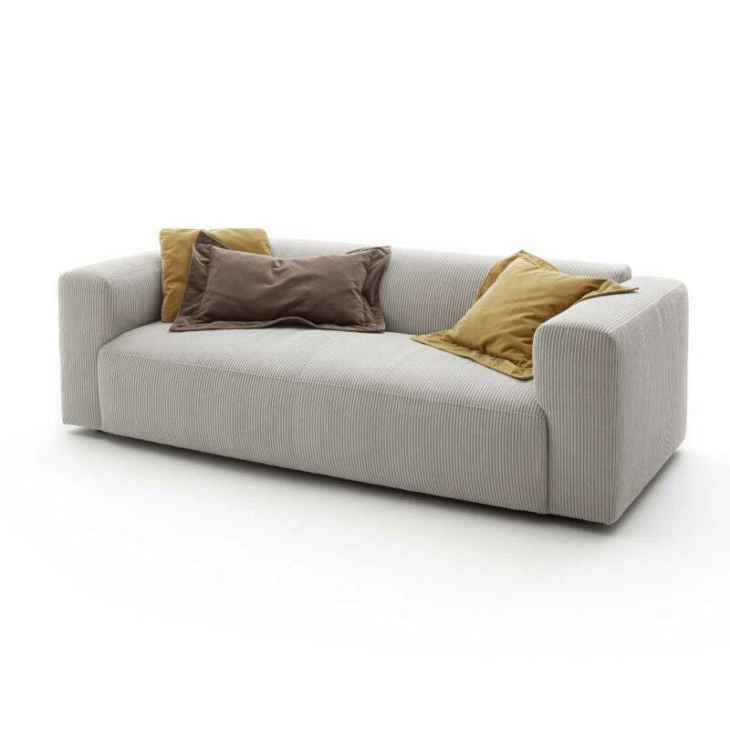 Raum.Freunde Laja 3-Sitzer-Sofa mit Bezug aus Cord in Graubeige seitlich