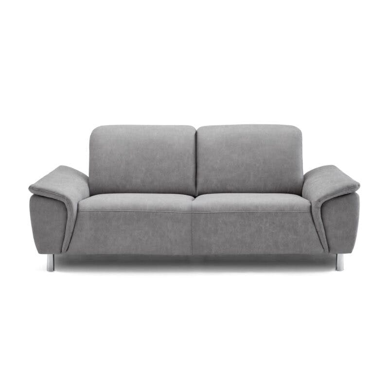 Calizza Interiors Nell Sofa mit Bezug Microfaser Bulus 32 silber – Sofa ohne Funktion Frontansicht