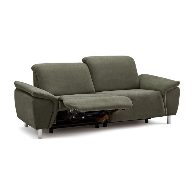 Calizza Interiors Nell Sofa mit Bezug Flachgewebe Eco-Soil 156 forest – Relaxfunktion