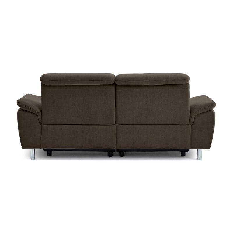 Calizza Interiors Nell Sofa mit Bezug Flachgewebe Eco-Soil 68 mocca – Sofa mit Funktion Rückansicht