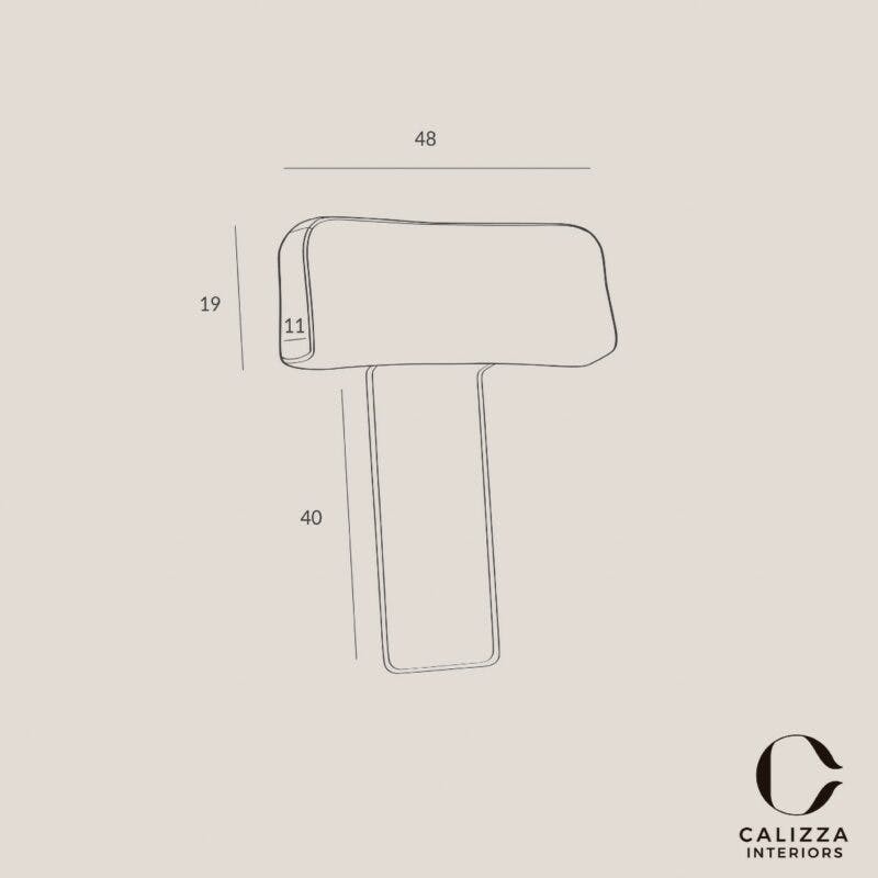 Calizza Interiors Onyx Kopfstütze – Skizze Maße
