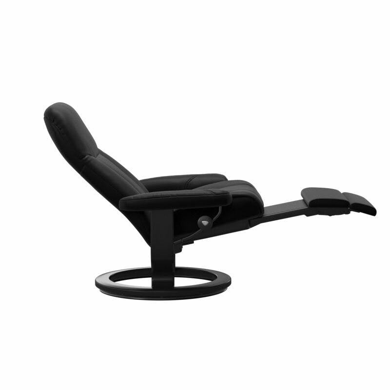 Stressless Consul Classic Power Relaxsessel mit Lederbezug Batick Black und Gestell in Holz, schwarz - Relaxfunktion