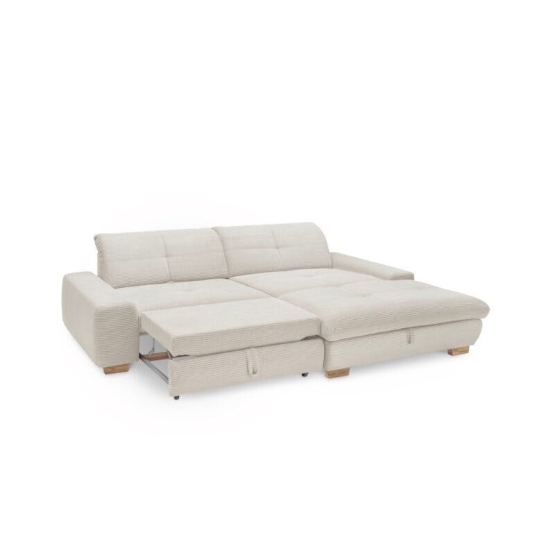 Set One by Musterring SO 1200 Sofa mit Cordbezug in Creme - Schlaffunktion