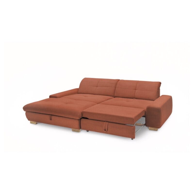 Set One by Musterring SO 1200 Sofa mit Cordbezug in Orange - Schlaffunktion
