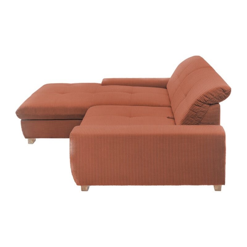 Set One by Musterring SO 1200 Sofa mit Cordbezug in Orange - Seitenansicht