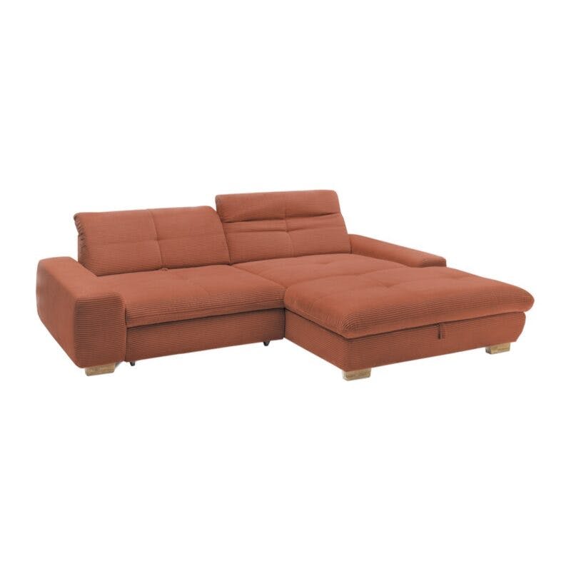Set One by Musterring SO 1200 Sofa mit Cordbezug in Orange - Kopfteilverstellung