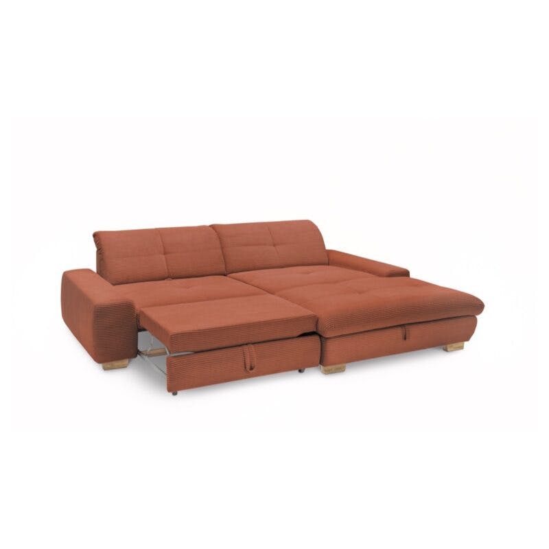 Set One by Musterring SO 1200 Sofa mit Cordbezug in Orange - Schlaffunktion