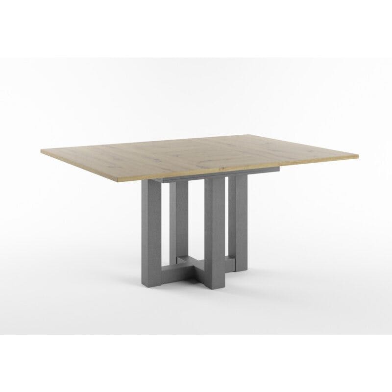 Set One Atlanta-System Esstisch Tischplatte quadratisch Artisan Eiche Holznachbildung Gestell Doppel-U Dekor graphit ausgezogen