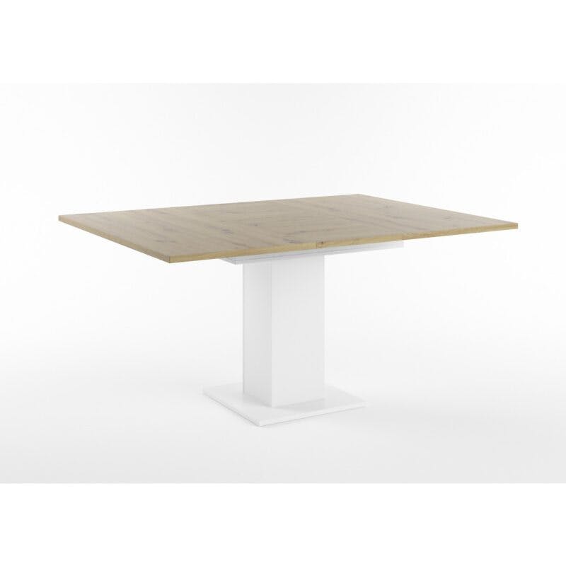 Set One Atlanta-System Esstisch Tischplatte quadratisch Artisan Eiche Holznachbildung Säule quadratisch Dekor weiß matt ausgezogen