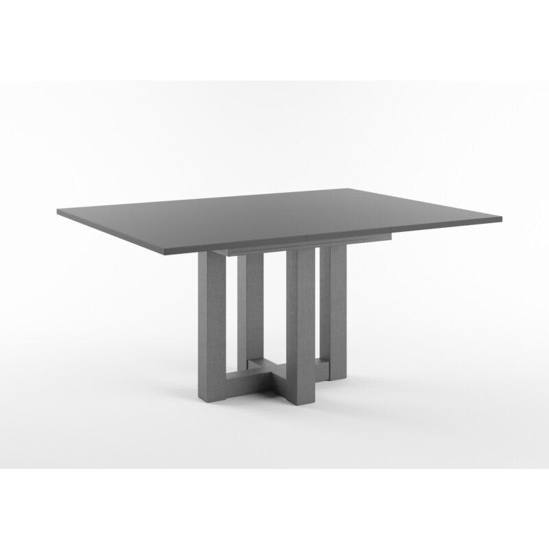 Set One Atlanta-System Esstisch Tischplatte quadratisch Dekor anthrazit matt Gestell Doppel-U Dekor graphit ausgezogen
