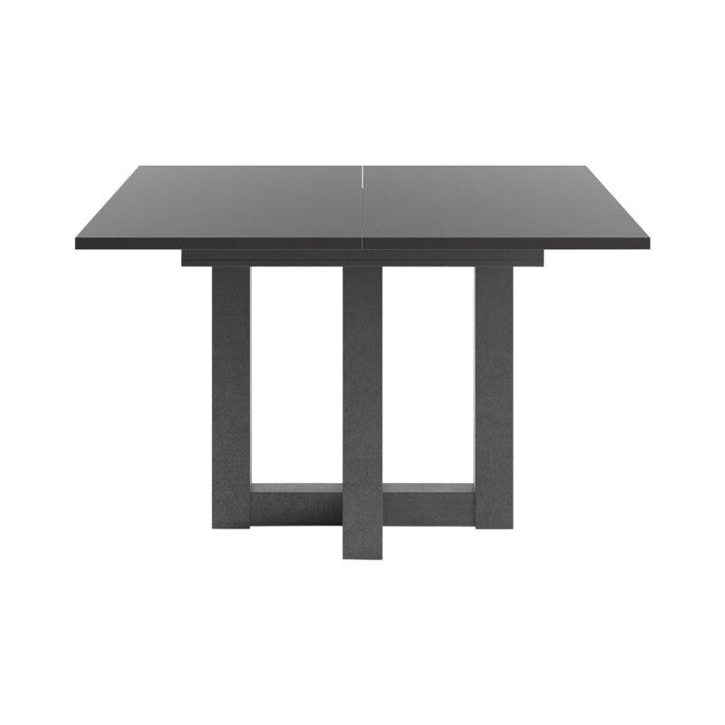 Set One Atlanta-System Esstisch Tischplatte quadratisch Dekor anthrazit matt Gestell Doppel-U Dekor graphit frontal
