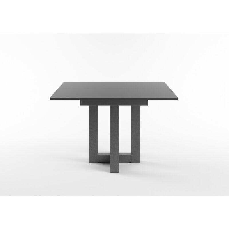 Set One Atlanta-System Esstisch Tischplatte quadratisch Dekor anthrazit matt Gestell Doppel-U Dekor graphit seitlich