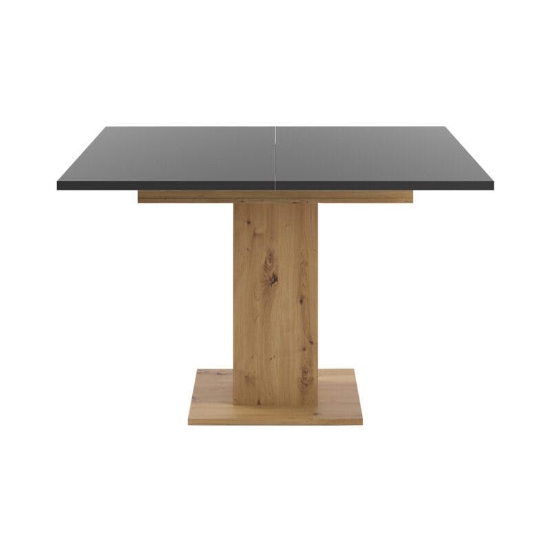 Set One Atlanta-System Esstisch Tischplatte quadratisch Dekor anthrazit matt Säule quadratisch Artisan Eiche Holznachbildung frontal