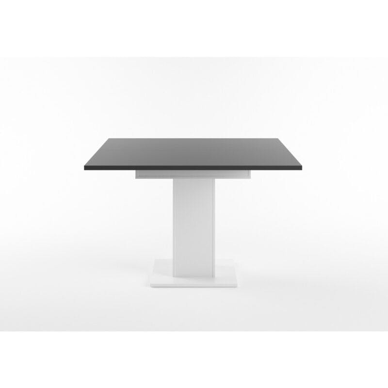 Set One Atlanta-System Esstisch Tischplatte quadratisch Dekor anthrazit matt Säule quadratisch Dekor weiß matt seitlich