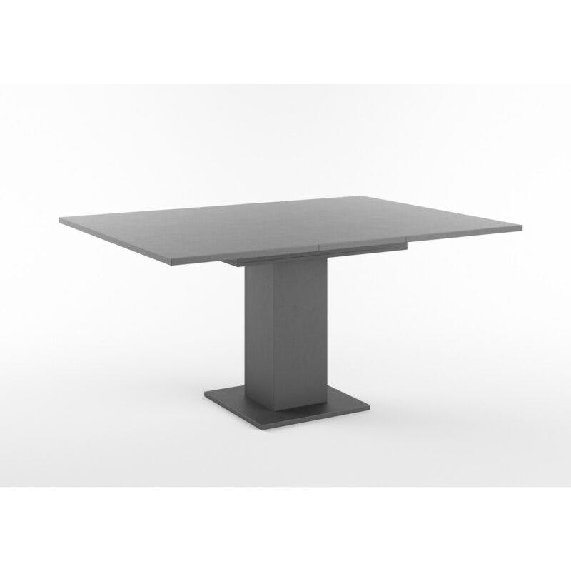 Set One Atlanta-System Esstisch Tischplatte quadratisch Dekor graphit Säule quadratisch Dekor Schwarzstahl ausgezogen