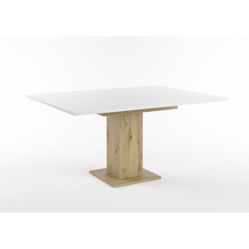 Set One Atlanta-System Esstisch Tischplatte quadratisch Dekor weiß matt Säule quadratisch Artisan Eiche Holznachbildung ausgezogen