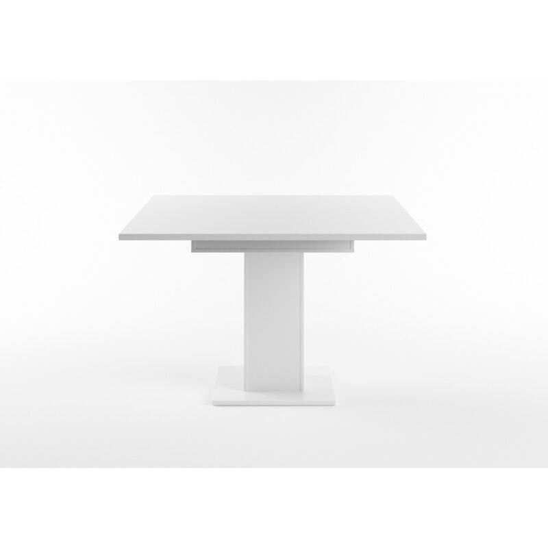 Set One Atlanta-System Esstisch Tischplatte quadratisch Dekor weiß matt Säule quadratisch Dekor weiß matt seitlich