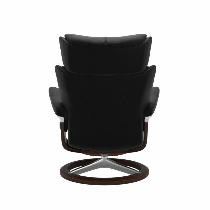 Stressless Magic M Signature Sessel mit oder ohne Hocker - Lederbezug Paloma Black, Gestell in Braun und Chrom