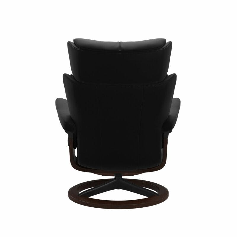 Stressless Magic M Signature Sessel mit oder ohne Hocker - Lederbezug Paloma Black, Gestell in Braun und Schwarz