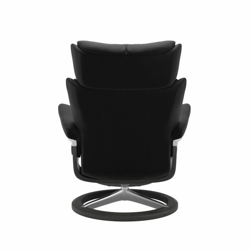 Stressless Magic M Signature Sessel mit oder ohne Hocker - Lederbezug Paloma Black, Gestell in Grau und Chrom