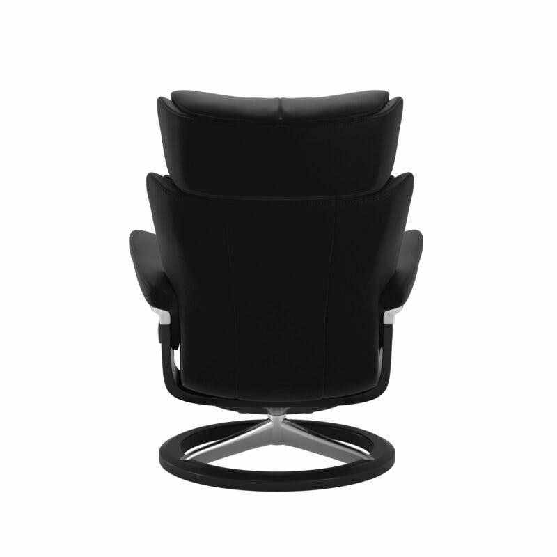 Stressless Magic M Signature Sessel mit oder ohne Hocker - Lederbezug Paloma Black, Gestell in Schwarz und Chrom