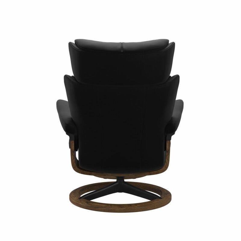 Stressless Magic M Signature Sessel mit oder ohne Hocker - Lederbezug Paloma Black, Gestell in Teak und Schwarz
