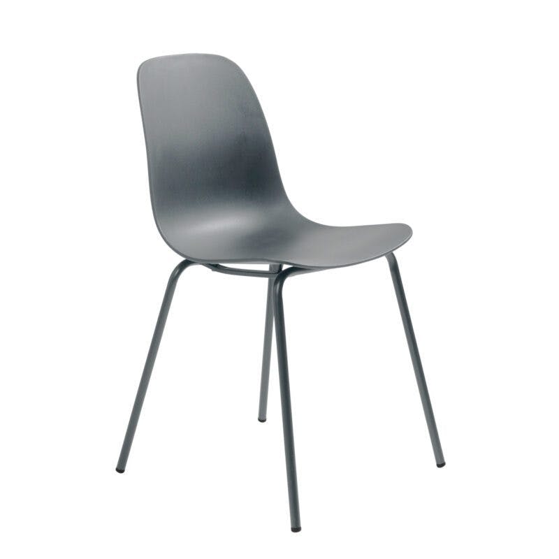 Trendstore Urix Stuhl mit Sitzschale und Metallfüßen in der Farbe Grey.