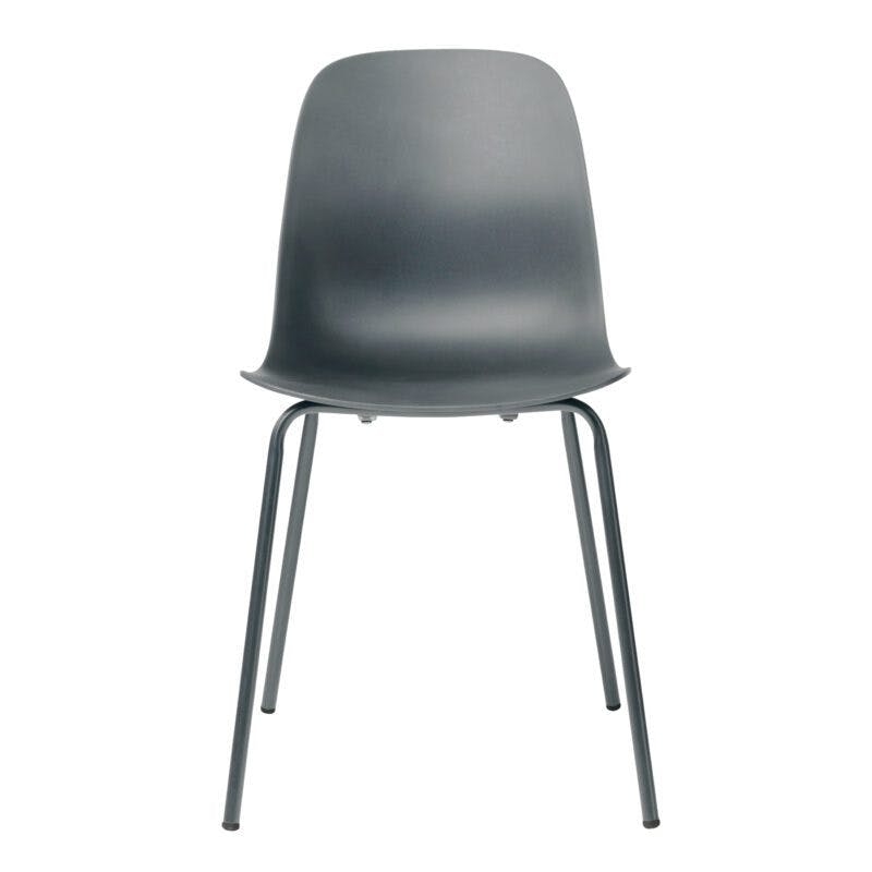 Trendstore Urix Stuhl mit Sitzschale und Metallfüßen in der Farbe Grey.