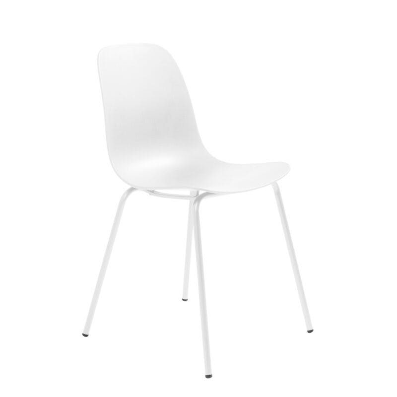 Trendstore Urix Stuhl mit Sitzschale und Metallfüßen in der Farbe White.