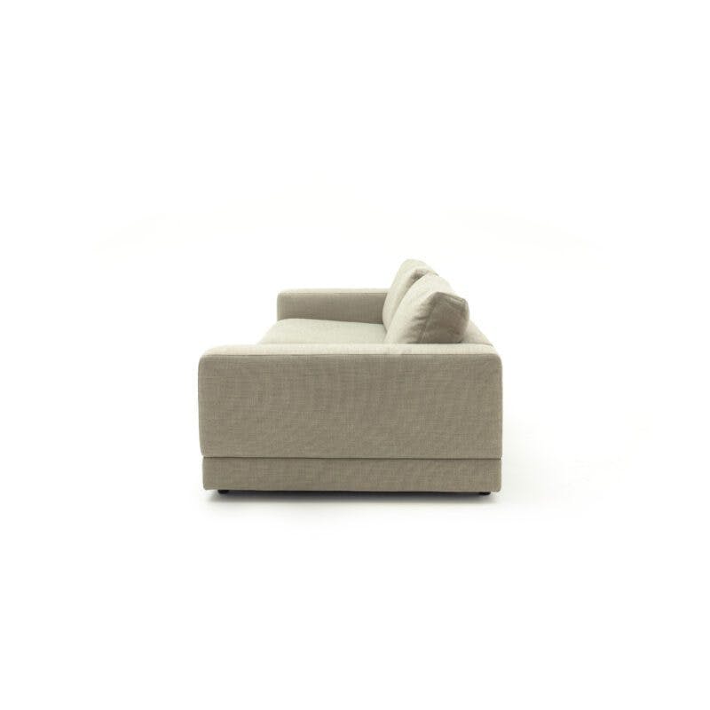 Raum.Freunde Juni 3-Sitzer Sofa mit Bezug aus Flachgewebe in Lindgrün - seitlich